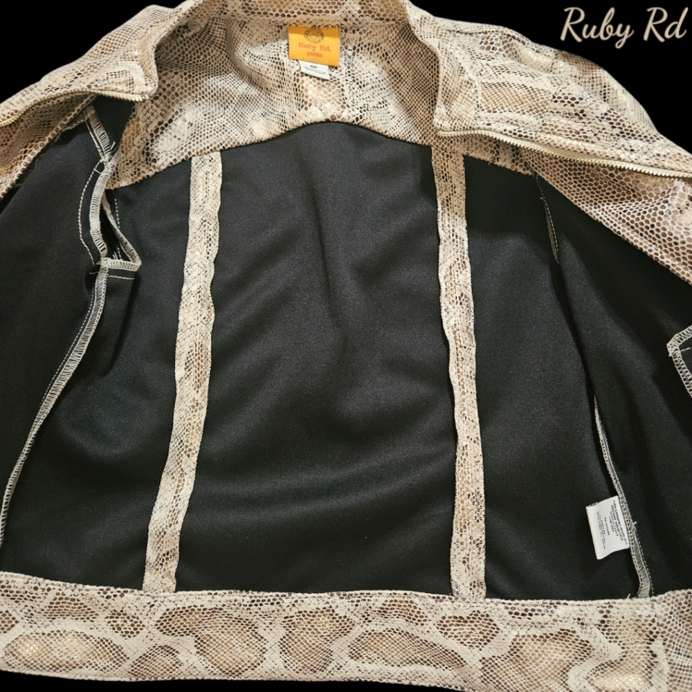 Ruby Rd. Snake Print Moto Jacket - Picture 6 of 8